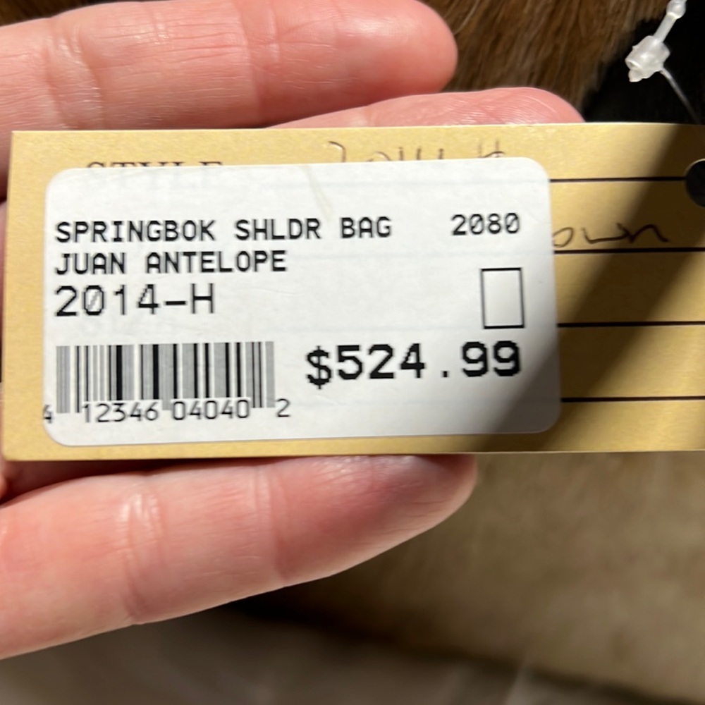 Springbok Shoulder Bag. Brand new.